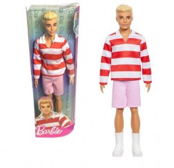 Barbie Fashionista Barátok Fiú Baba Piros Csíkos Pulcsiban