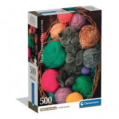 Clementoni Puzzle 500 db HQC Fluffy Kitten 2026 (kompakt doboz)