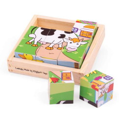 Fa Kocka Puzzle 9 db-os - Állatok