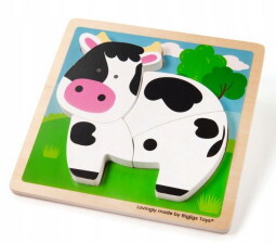 Magasított Puzzle Fából - Tehén