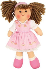 Rose Doll Baba 28 cm Rózsaszín Ruhában